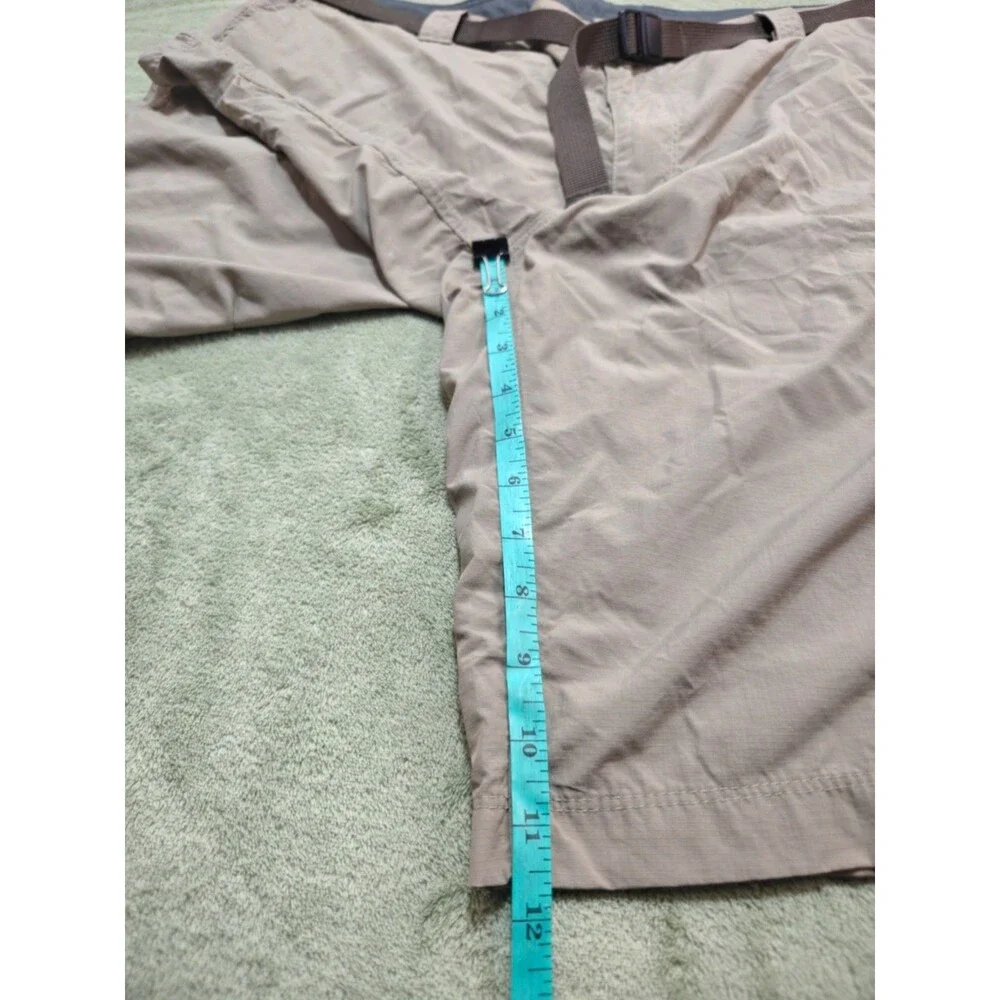 Columbia Mens 46 Beige Cargo Hiking Shorts Belted Nylon Outdoor Lightweight READ